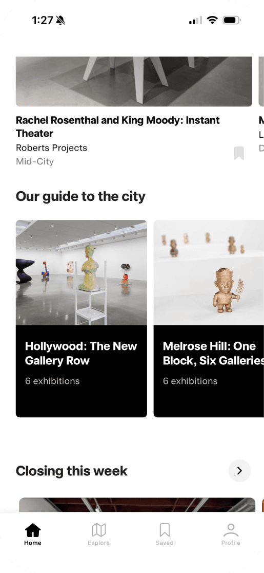 The Artwrld app open on an iPhone