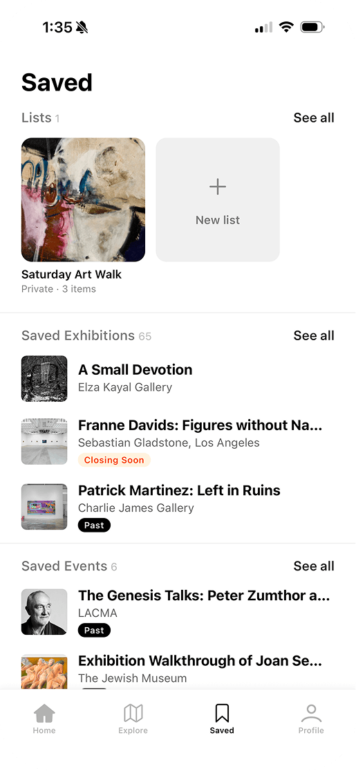 The Artwrld app open on an iPhone