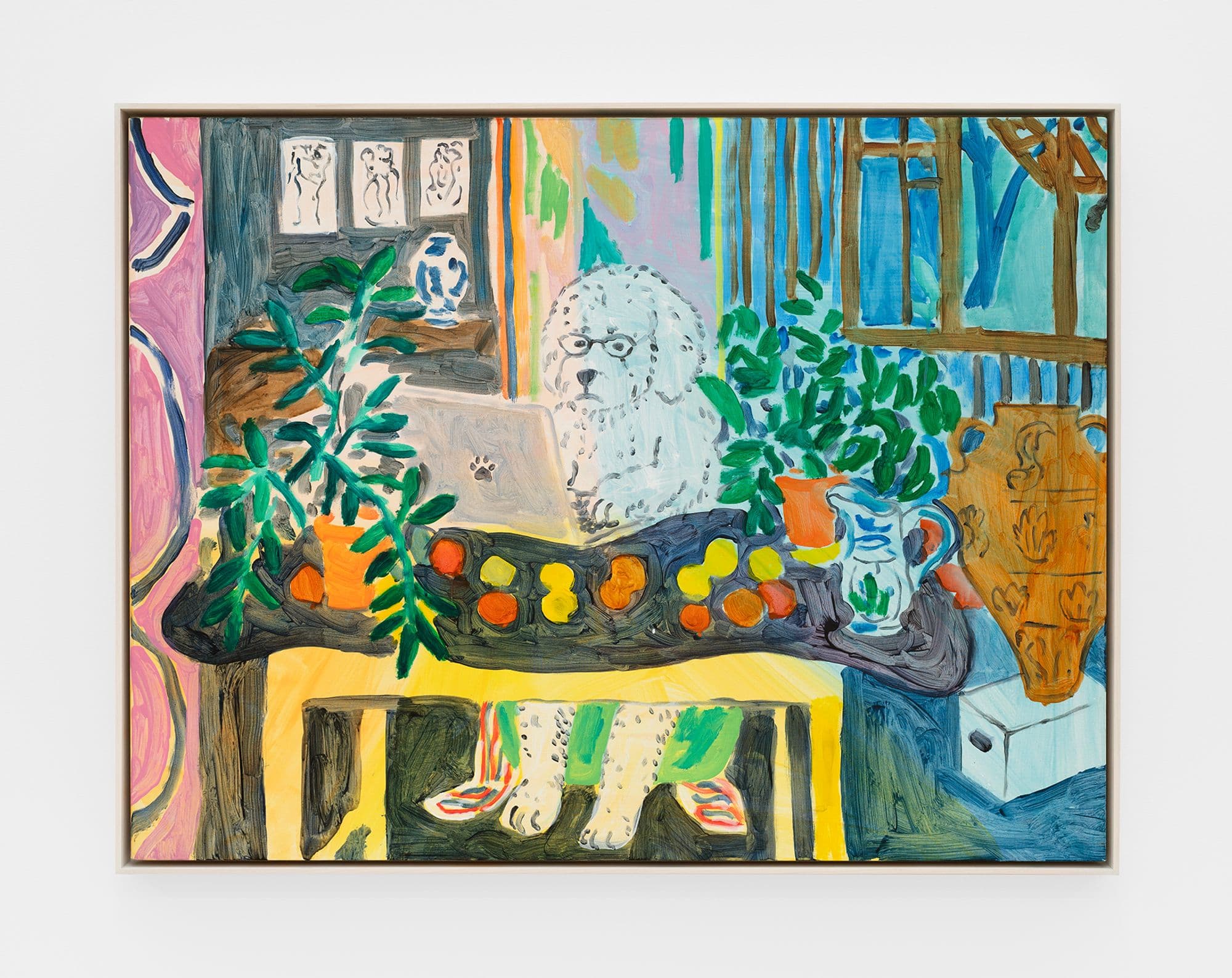 Scott Reeder, Blue Room, 2026, 33 × 43 × 2 ½ inches (83.82 × 109.22 × 6.35 cm) (framed), Oil on canvas