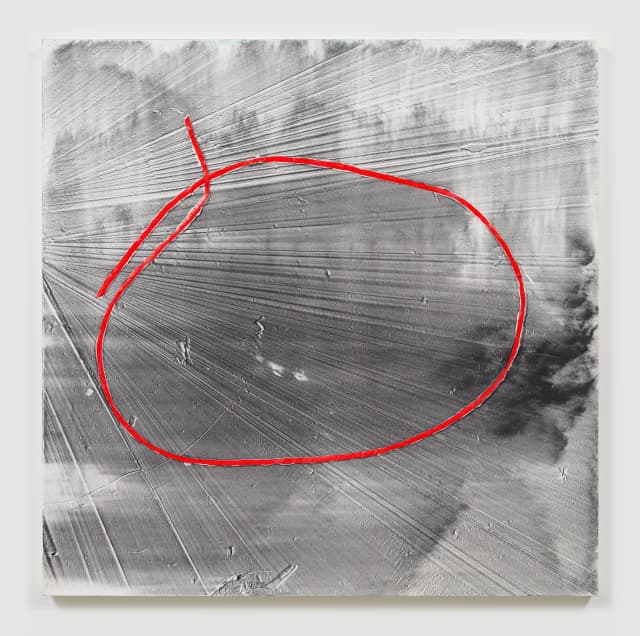 Jack Whitten, Single Loop: For Toots, 2012, acrylic on canvas 58 1/8 x 58 1/4 in (147.6 x 148 cm)