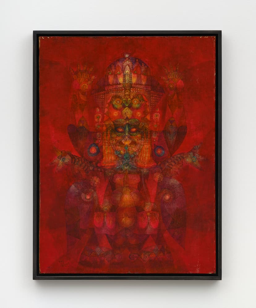 Alberto Valdés Untitled, c. 1955 Oil and goldleaf on masonite 24 x 18 inches