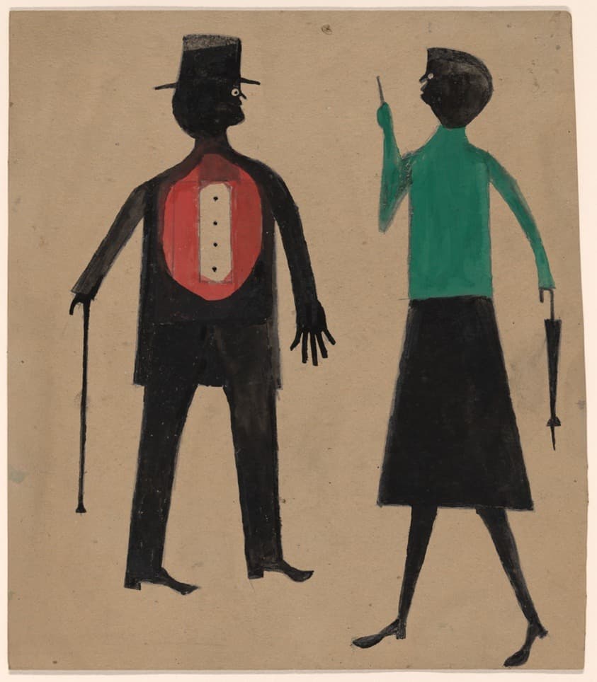 Untitled (Two Figures, Female Figure Pointing)