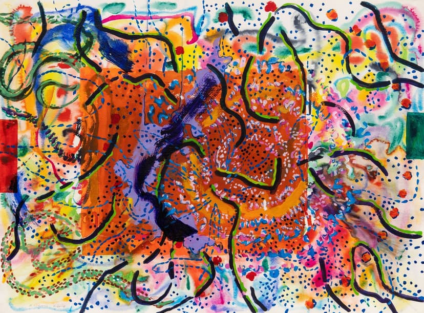 Nancy Graves, watercolor. Courtesy Perrotin
