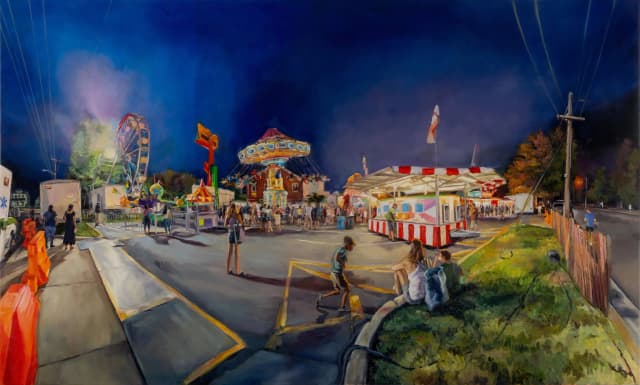 Kathleen Beausoleil, Midway Meeting, 2026, oil on canvas