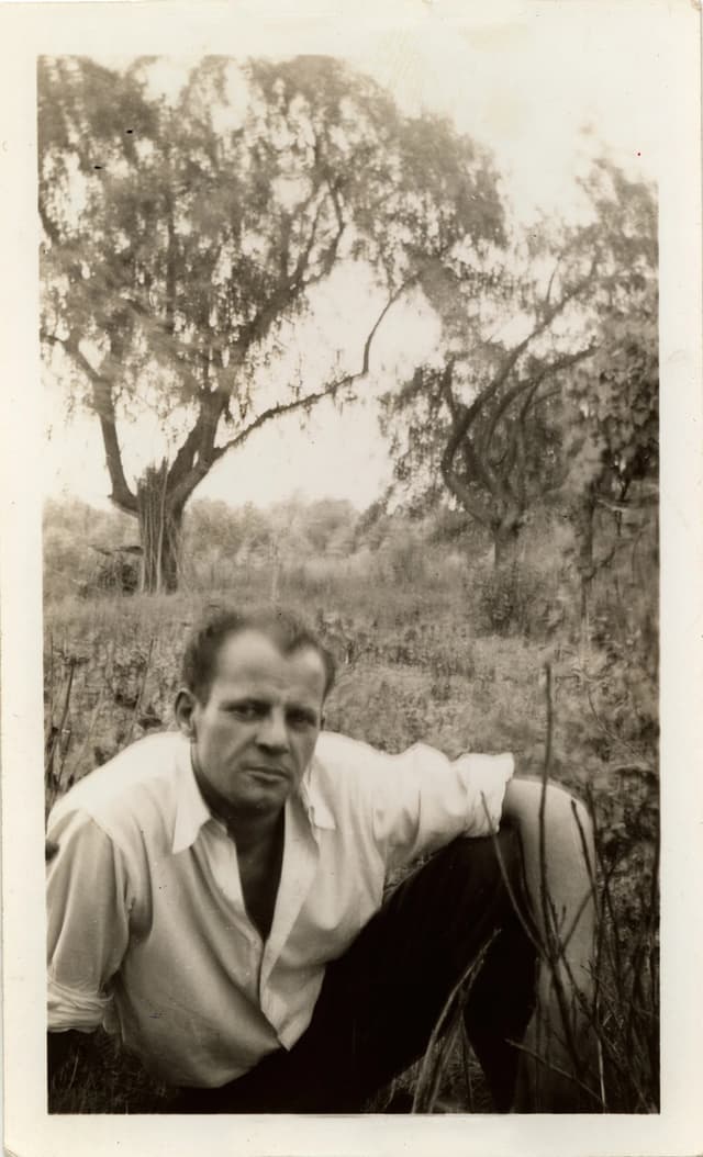Jackson Pollock, Bucks County, PA, 1939. Photo by Sanford McCoy. Archival photograph