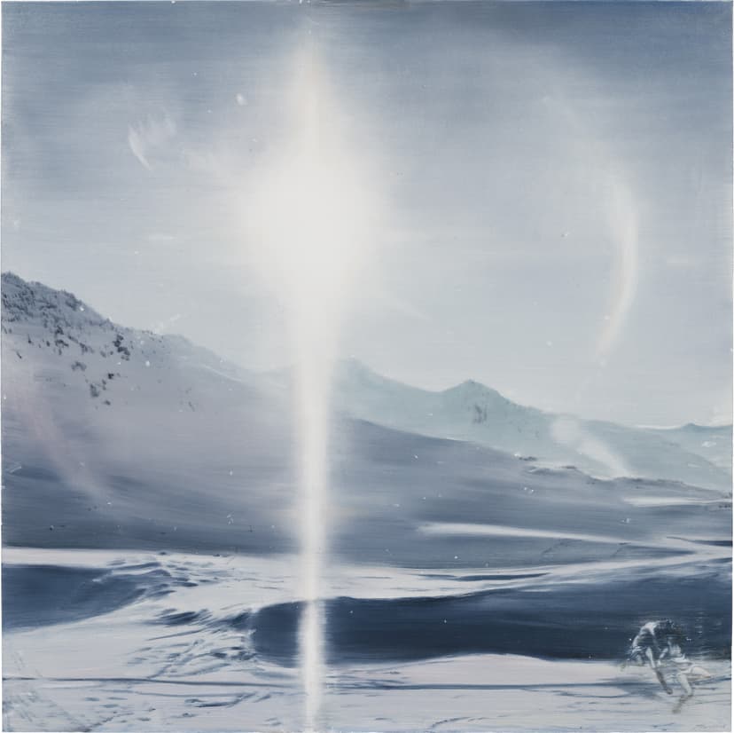 Jia Aili, Cross, 2026. Oil on linen, 57 ⅜ × 57 ⅜ inches (145.5 × 145.5 cm) © Jia Aili Studio. Photo: Takeru Koroda