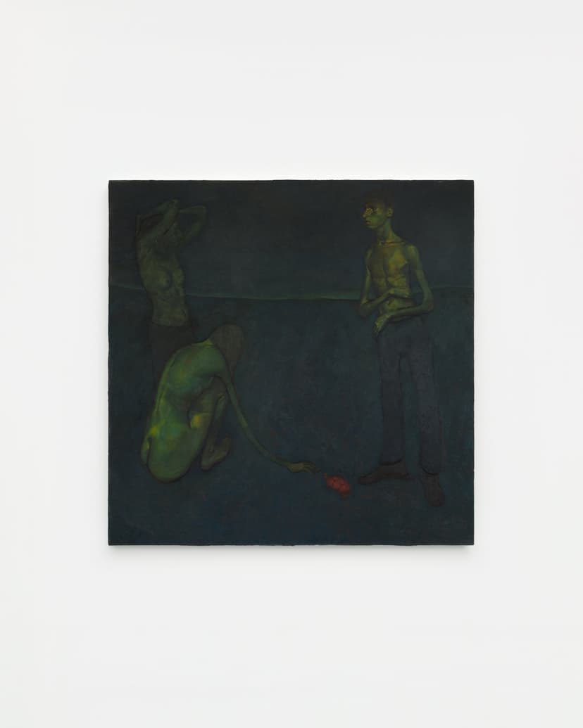 Alessandra Acierno, "The Prophet (After Matisse's 'Bathers with a Turtle' 1907-08)" Oil on canvas 43 1/2 x 43 1/4 in (112 x 109 cm)