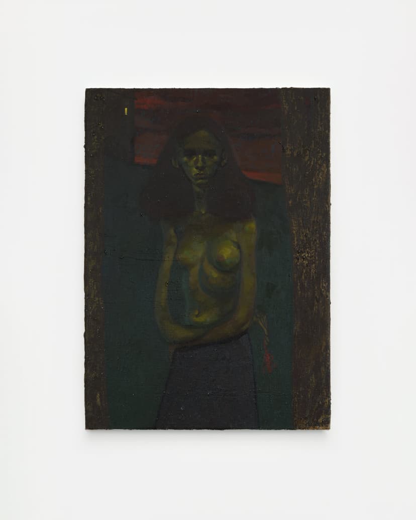 Alessandra Acierno, "Laura in the Late Hours," 2026 Oil on canvas 24 x 17 1/4 in (61 x 43 cm)