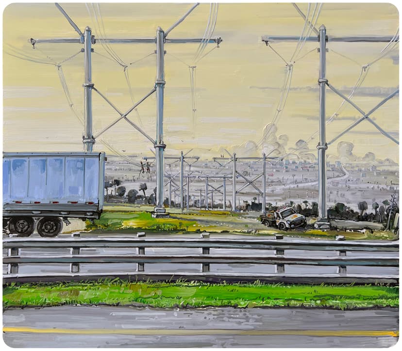 Amer Kobaslija, I-4 Eastbound, 2024, Oil on aluminum, 20 x 23 in.