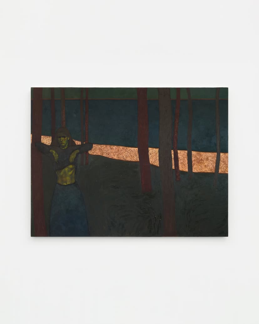 Alessandra Acierno, "Though They Stood Waiting," 2026 Oil on canvas 47 1/2 x 63 in (123 x 160 cm)