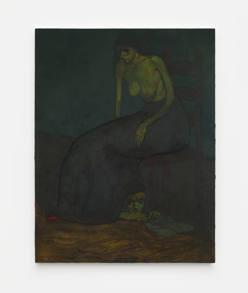 Alessandra Acierno, "The Intruder," 2026 Oil on canvas 43 1/4 x 33 1/4 in (109 x 84 cm)
