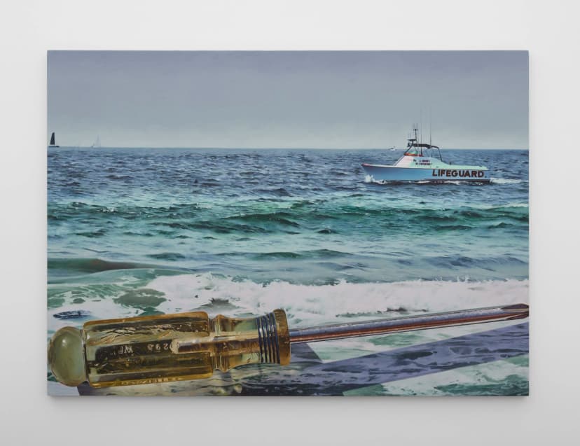 Adam Higgins, Redondo Beach with Screwdriver, 2026. Oil on canvas, 56 x 78 in (142.2 x 198.1 cm)