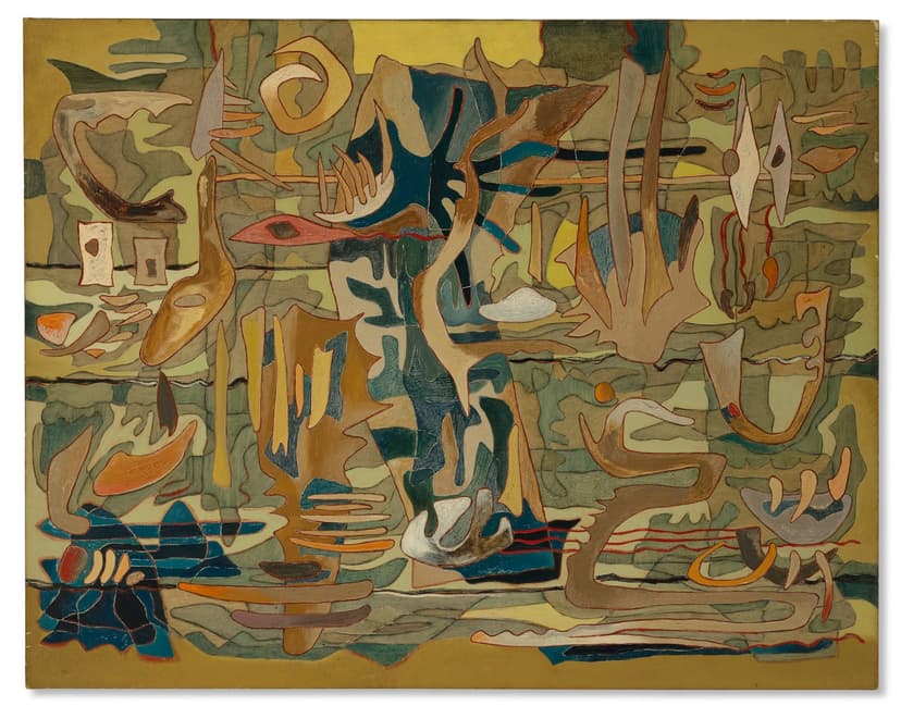 Manoucher Yektai, Untitled, c. 1949, oil on canvas. Courtesy of Philip & Josiane Cohanim