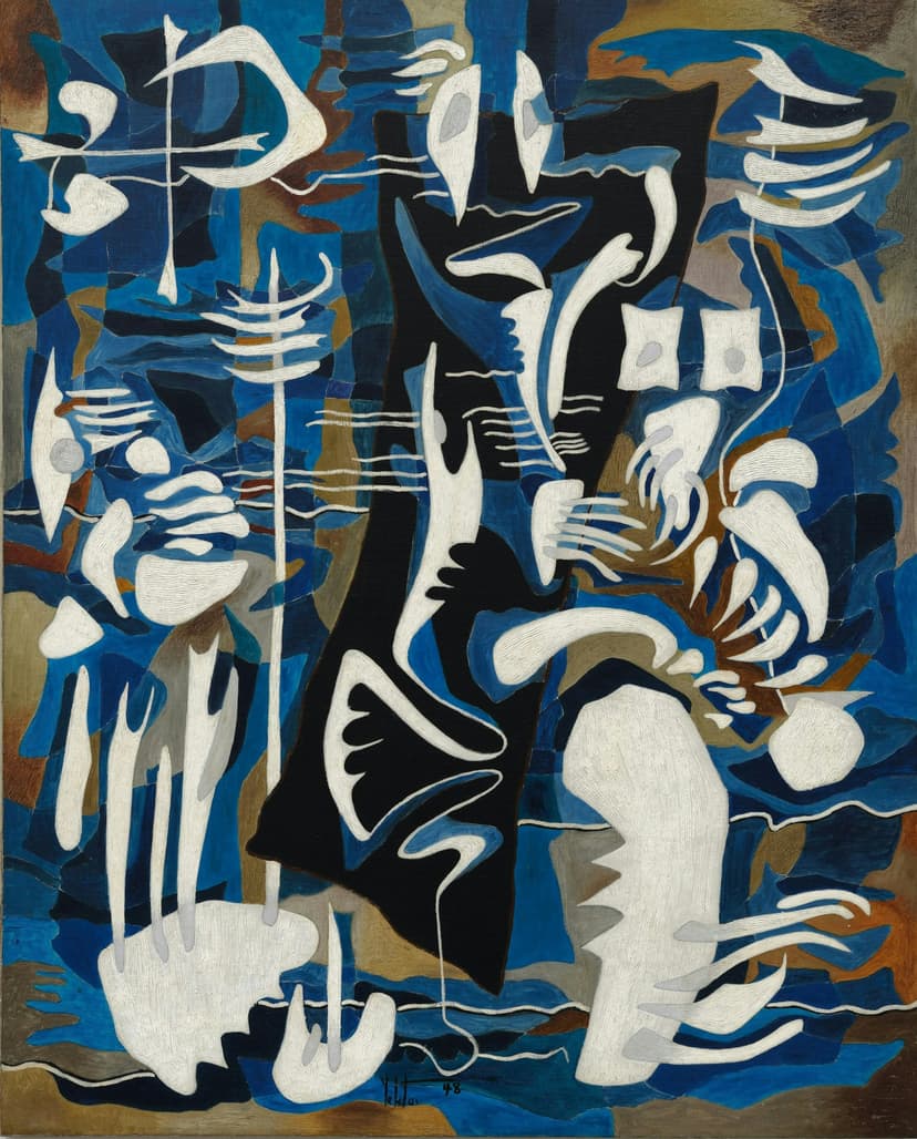 Manoucher Yektai, Untitled, 1948, oil on canvas. Kenneth C. Griffin Collection