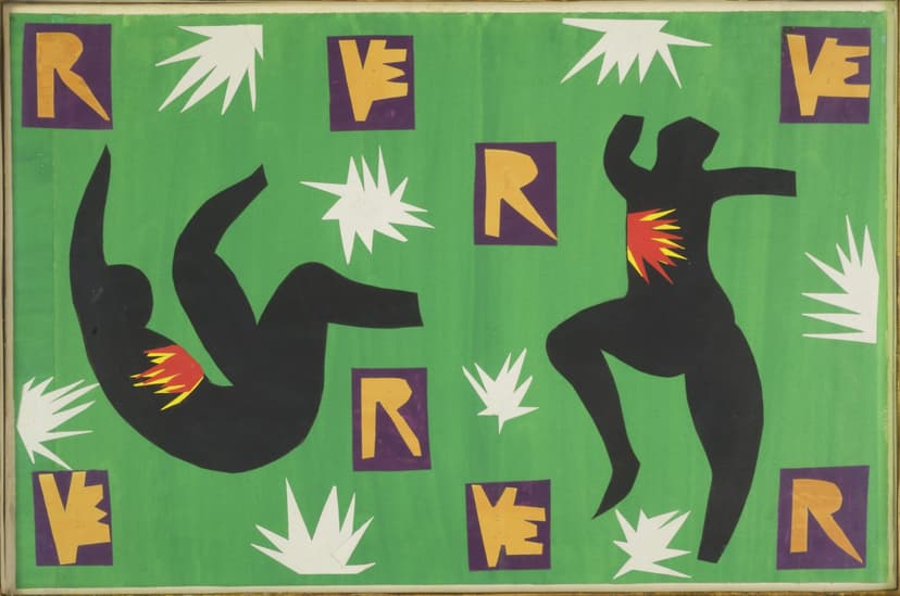 Henri Matisse, Maquette pour une couverture pour “Verve IV”, No. 13 (Design for a cover for “Verve IV,” No. 13), 1943, gouached paper cut-out on cardboard. Courtesy Archives Henri Matisse