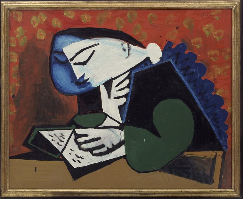 Pablo Picasso, La Lecture (Woman Reading), 1953, oil on wood. Museum Berggruen, Neue Nationalgalerie – Stiftung Preußischer Kulturbesitz. Photo: Jens Ziehe