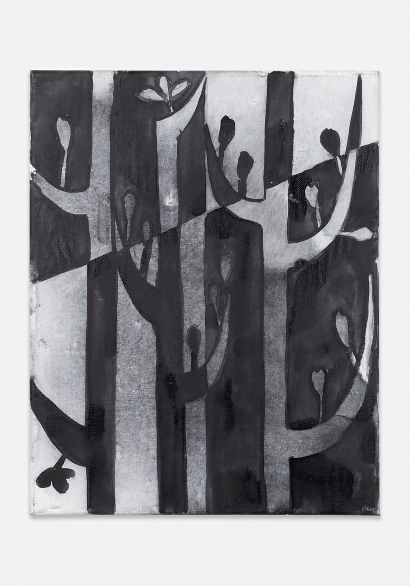 Silke Otto-Knapp, Untitled, c. 2019, Watercolor on canvas, 14 1/8 x 11 x 3/4 inches (35.9 x 27.9 x 1.9 cm)