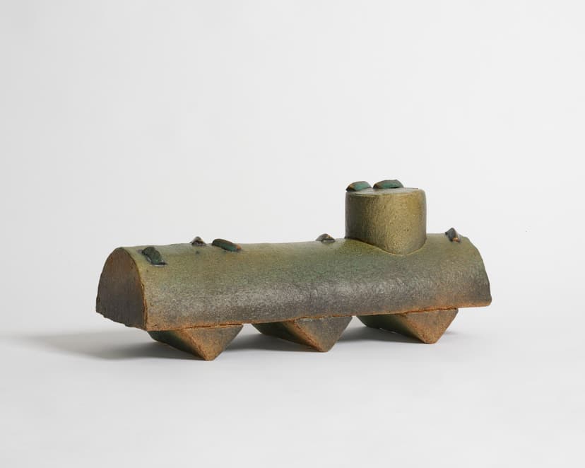 George Sherman, Bottle #12, 2025, High-Fire Ceramic, Glaze, 8.0 H × 19.0 W × 7.0 D in.