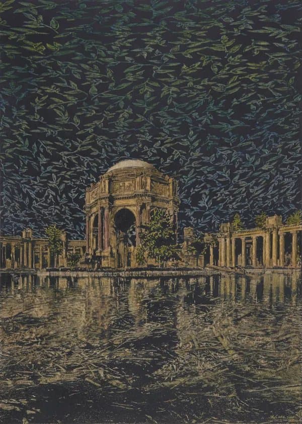 Stefan Kürten, Past Perfect, 2026, acrylic, ink and relief cut on wood