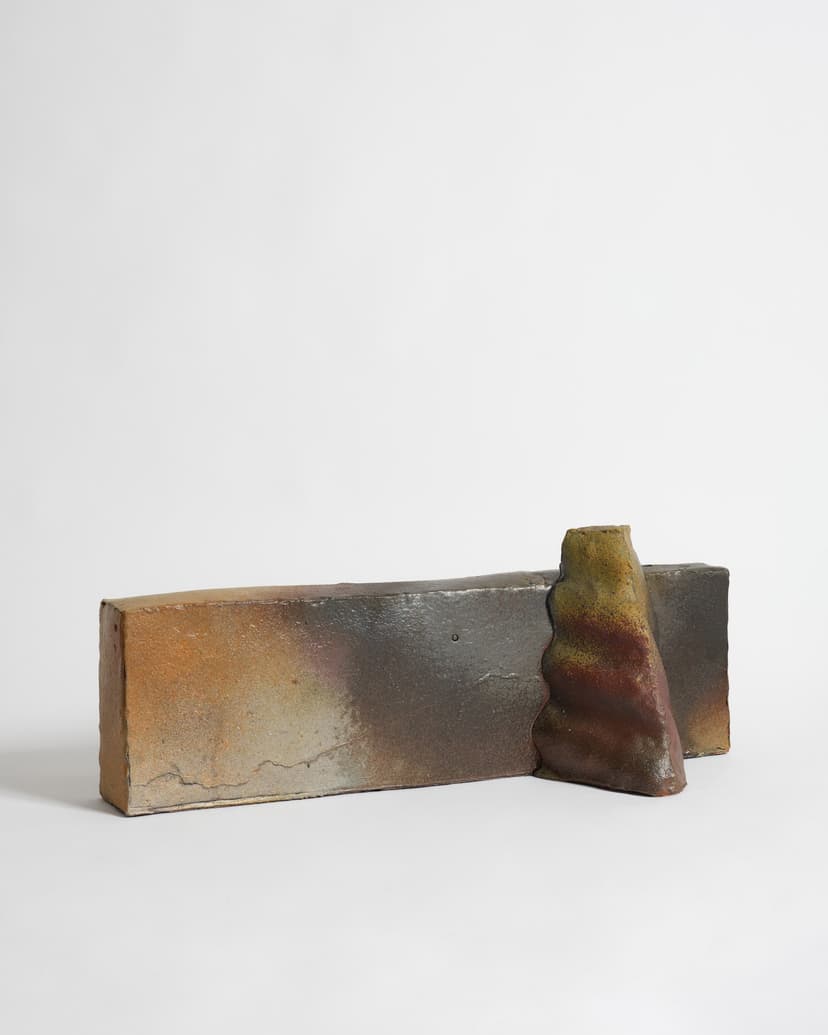 George Sherman, Bottle #9, 2025, High-Fire Ceramic, Glaze, 10.75 H × 27.25 W × 11.5 D in.