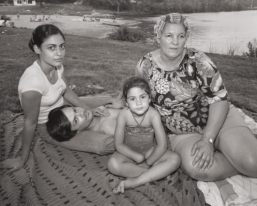 Stephen DiRado, Bell Pond: Three Generations Santiago Family, 1983 (printed 2017), gelatin silver print
