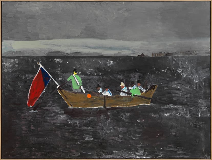 Danny Fox, Fata Morgana, 2026, acrylic on canvas, framed 47 1/4 x 63 in. (120 x 160 cm.)