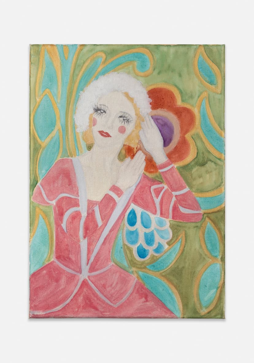 Silke Otto-Knapp, Portrait (Doll), 2007, Watercolor on canvas, 14 1/8 x 10 1/4 x 3/4 inches (35.9 x 26 x 1.9 cm)