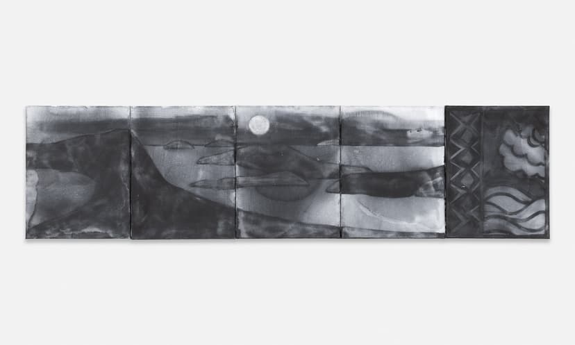 Silke Otto-Knapp, Study for Scenery and Frontis piece, 2017, Watercolor on canvas, Artwork Dimensions (each): 14 x 10 7/8 x 3/4 inches (35.6 x 27.6 x 1.9 cm)