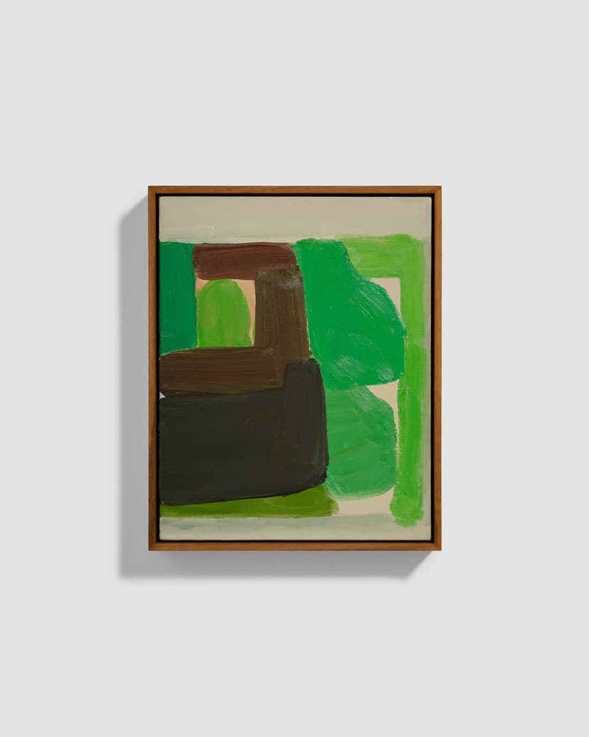 Virva Hinnemo, To Keep, 2026, Oil on Linen, Walnut Frame, 14.5 H × 11.75 W × 2.125 D in.