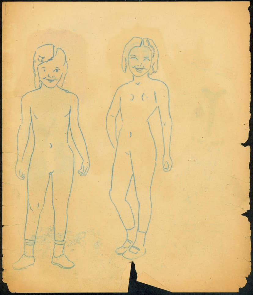 Untitled (Tracing of paper dolls)
