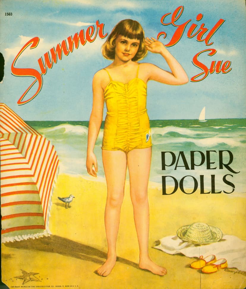 Summer Girl Sue paper doll book cover
