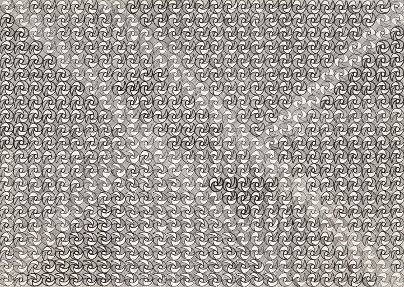 Katia Santibañez, 9whb, 2026. Ink on paper, 8 1/4 x 11 3/8 inches. Courtesy DC Moore Gallery