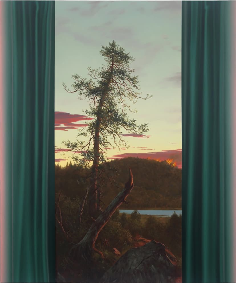 Sunset and Glowing Green Curtain (After Church)